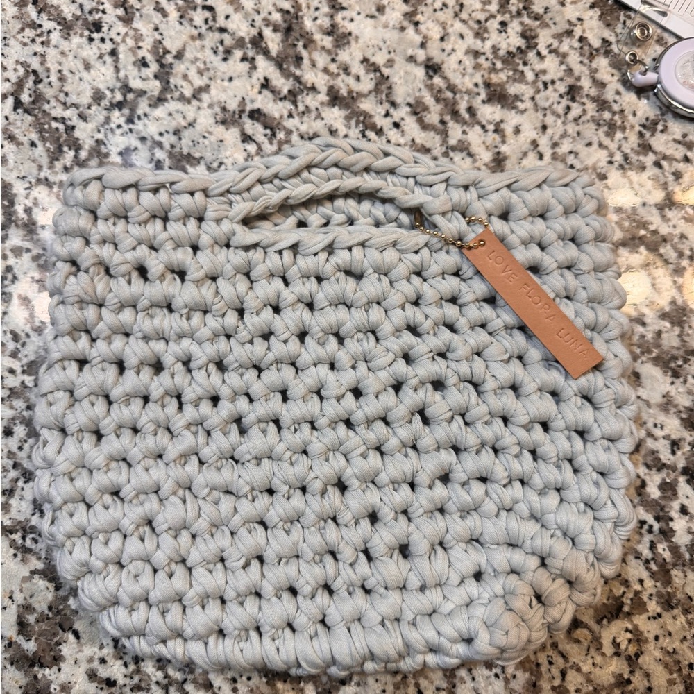 Handcrafted Gray Crochet Clutch